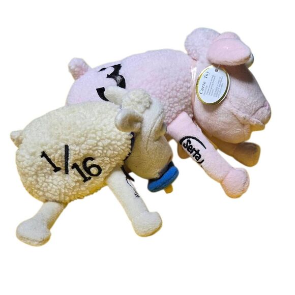 Serta Sleep Number Sheep Plush Set of 2 Numbers 3 and 1/16 - Picture 4 of 5
